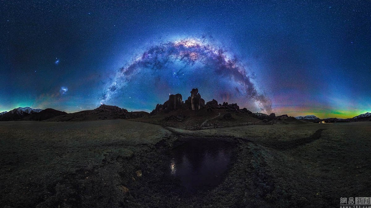 美到窒息 新西兰现绝美夜景 拱形银河似天桥 