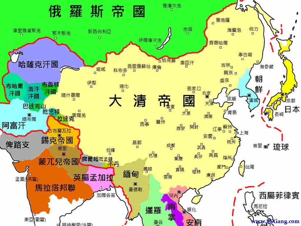18世纪清朝蕃属图