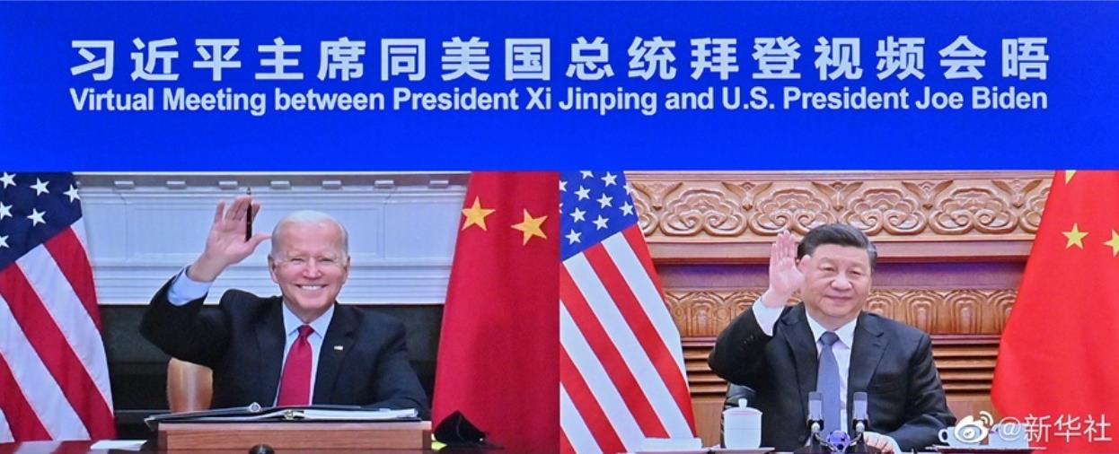 美国总统拜登和中国国家主席习近平上午展开视讯会谈
