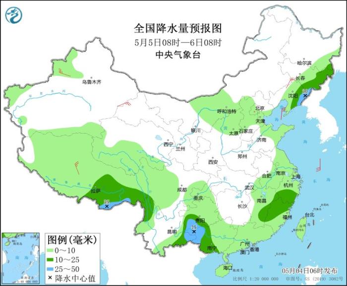 全国降水量预报图